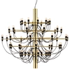 Image de FLOS lampe à suspension 2097/50 (Laiton avec ampoules claires - Acier)