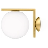 Image de FLOS lampe murale ou au plafond IC C/W1 (Laiton brossOttone spazzolato e nero opaco - Verre soufflé et métal)