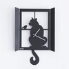 Image de ARTI E MESTIERI horloge murale à pendule GATTO ALLA FINESTRA (Noir - Métal verni)