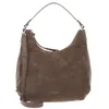 Image de COCCINELLE Sac à épaule taupe en cuir pour femme - Rebekka Suede Handbag Grained Leather Warm Taupe 312287