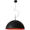 Image de IN-ES.ARTDESIGN lampe à suspension MEZZA LUNA 1 (Noir / rouge - Laprene, acier et Nebulite)