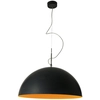 Image de IN-ES.ARTDESIGN lampe à suspension MEZZA LUNA 1 (Noir / Orange - Laprene, acier et Nebulite)
