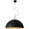 Image de IN-ES.ARTDESIGN lampe à suspension MEZZA LUNA 1 (Noir / DorNero / Ottone - Laprene, acier et Nebulite)