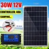 Image de TEMPSA Panneau solaire portable 30W 12V + contrôleur 40A pour charger batterie camping voyager