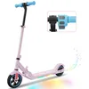 Image de RCB R11S Trottinette Électrique Enfants Écran LED Néons Colorés Vitesse et Hauteur Réglables Cadeau Idéal Rose