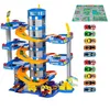 Image de Molto Molto Garage à jouets Bleu 6 étages + 10 voitures + Tapis de jeu. Garage avec Station-Service et rampes. Jouet pour enfants