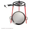 Image de Kit Poele À Paella Polie 46cm Avec Trépied Et Bruleur Gaz 400mm Vaello
