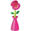 Image de Brosse vaisselle fleur - rose