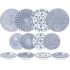 Image de Service de table 12 pièces - IBILI - Armonia bleu - Porcelaine - 4 personnes - Lave vaisselle -20°C à 250°C