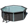 Image de Piscine en bois composite octogonale Ø4.10 m x h.1.24 m - GRE - Hors-sol - Noir