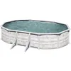 Image de Piscine Ovale Acier 5,27m X 3,27m X H: 1,22m - Imitation Bois Nordique