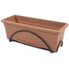 Image de Plastiken Jardiniere 50x20cm Avec Plateau Et Support Balcon - Terracotta