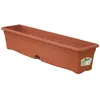 Image de Plastiken Jardiniere Rectangulaire Ø 80 X 20 Cm Avec Plateau - Terracotta