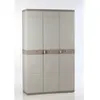 Image de Armoire Haute De Rangement Titanium - 3 Portes, Étageres Et Penderie - Beige Et Taupe