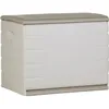 Image de PLASTIKEN Coffre 260L Intérieur/Extérieur Fonctionnel et Esthétique Cadenassable avec Roulettes Beige