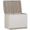 Image de PLASTIKEN Coffre cadenassable avec roulettes - 190 L - Fonctionnel et esthétique - Beige