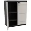 Image de Armoire Basse 2 Portes Titanium Plastiken Avec Étageres - Beige Et Noire - Intérieur/extérieur