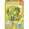 Image de Puzzle Progressif Animaux Sauvages - EDUCA - 4 puzzles de 12 à 25 pièces - Pour enfants de 3 ans et plus