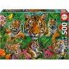 Image de Puzzle - 500 Pièces - Les Tigres Dans La Jungle - 48x34cm - Adulte/enfant - Educa