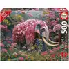 Image de Puzzle - Educa - Éléphant Fleuri - 500 Pieces - Theme Animaux - Pour Enfants A Partir De 10 Ans