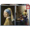 Image de Puzzle - Educa - La Jeune Fille A La Perle + La Laitiere, Johannes Vermeer - 2x1000 Pieces