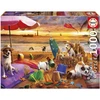 Image de Puzzle - Educa - Chiens Jouant A La Plage - 1000 Pieces - 68 X 48 Cm - A Partir De 12 Ans