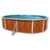 Image de Kit Piscine Hors-sol Acier Toi Etnica Ovale Décoration Bois 5.50 X 3.66 X 1.20m