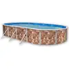 Image de Kit Piscine Hors-sol Acier Toi Rocalla Ovale Décoration Pierre 9.15 X 4.60 X 1.20m
