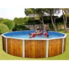 Image de Kit Piscine Hors-sol Acier Toi Veta Ronde Décoration Bois 5.50m X 1.20m