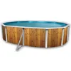 Image de VETA Piscine hors sol en acier ovale 550 x 366 x 120 (Kit complet piscine Filtre Skimmer et échelle)