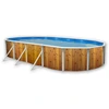 Image de Kit Piscine Hors-sol Acier Toi Veta Ovale Décoration Bois 7.30 X 3.66 X 1.20m