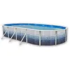 Image de TRENCADIS Piscine hors sol ovale en acier 915 x 457 x 120 cm (Kit complet piscine Filtre Skimmer et échelle)