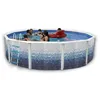 Image de TRENCADIS Piscine hors sol en acier circulaire / ronde 640 x 120 (Kit complet piscine Filtre Skimmer et échelle)