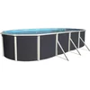 Image de Kit Piscine Hors-sol Acier Toi Anthracite Prestigio 120 Ovale 915x457x120cm Filtre À Sable