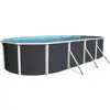 Image de Kit Piscine Hors-sol Acier Toi Anthracite Mallorca Ovale 915x457x120cm Filtre À Sable
