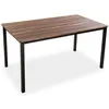 Image de Table De Salle À Manger Marron Noir Bois Mdf (80 X 76 X 140 Cm)