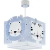 Image de Dalber - Lampe à suspension enfant - Baby Jungle - Motif tigre lion lapin ours L 24 cm H 30215 cm Bleu