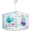 Image de Dalber - Lampe à suspension enfant - Petit Marin - Motif marin L 305 cm H 30 cm Bleu et blanc