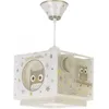 Image de Dalber - Lampe à suspension enfant - Good night - Motif hibou L 24 cm H 215 cm Brune