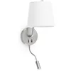 Image de Applique murale liseuse - Faro - Berni - Nickel mat - Métal - 15W - E27