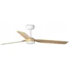 Image de Faro PUNT Ventilateur de plafond blanc à 3 pales en bois clair avec moteur à courant continu