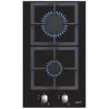 Image de Domino gaz - CATA - SCI 3002 BK - 2 feux - Verre noir - Allumage électronique intégré