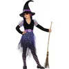 Image de Déguisement enfant - ATOSA - Déguisement Sorcière - 10-12 ans - Noir & violet - Robe ceinture chapeau