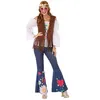 Image de Déguisement Hippie Femme ATOSA Taille M/L - Pantalon Tunique et Gilet inclus