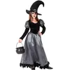Image de Déguisement sorcière - ATOSA - ATOSA - Fille 10-12 ans - Noir - Robe et chapeau