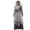 Image de Déguisement - ATOSA - Mariée funèbre grise - Robe tablier et coiffe - Polyester - Femme