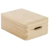 Image de Caisse de rangement avec couvercle pin massif - 20 x 15 x 9 cm - bois brut