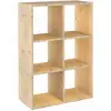Image de Étagère cubes en bois brut dinamic 6 cases