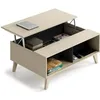 Image de ZAIKEN Table basse relevable scandinave décor chêne et gris anthracite mat - L 100 x l 58 cm