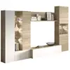 Image de Salon compact avec éclairage led disegno oak canadian - gloss white 185 a x 260 an x 42 p